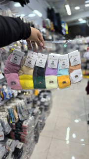 جوراب ساق بلند بچه گانه 12 طرح دو رنگ هدیه کد 2601 (12 جفتی)