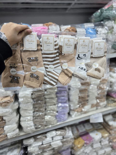 جوراب نیم ساق بچه گانه طرح تدی 6سایز کد 2992 ( 12جفتی )