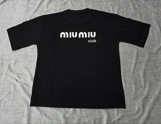 تیشرت قواره باکسی زنونه پنبه طرح MIU MIU کد 3556